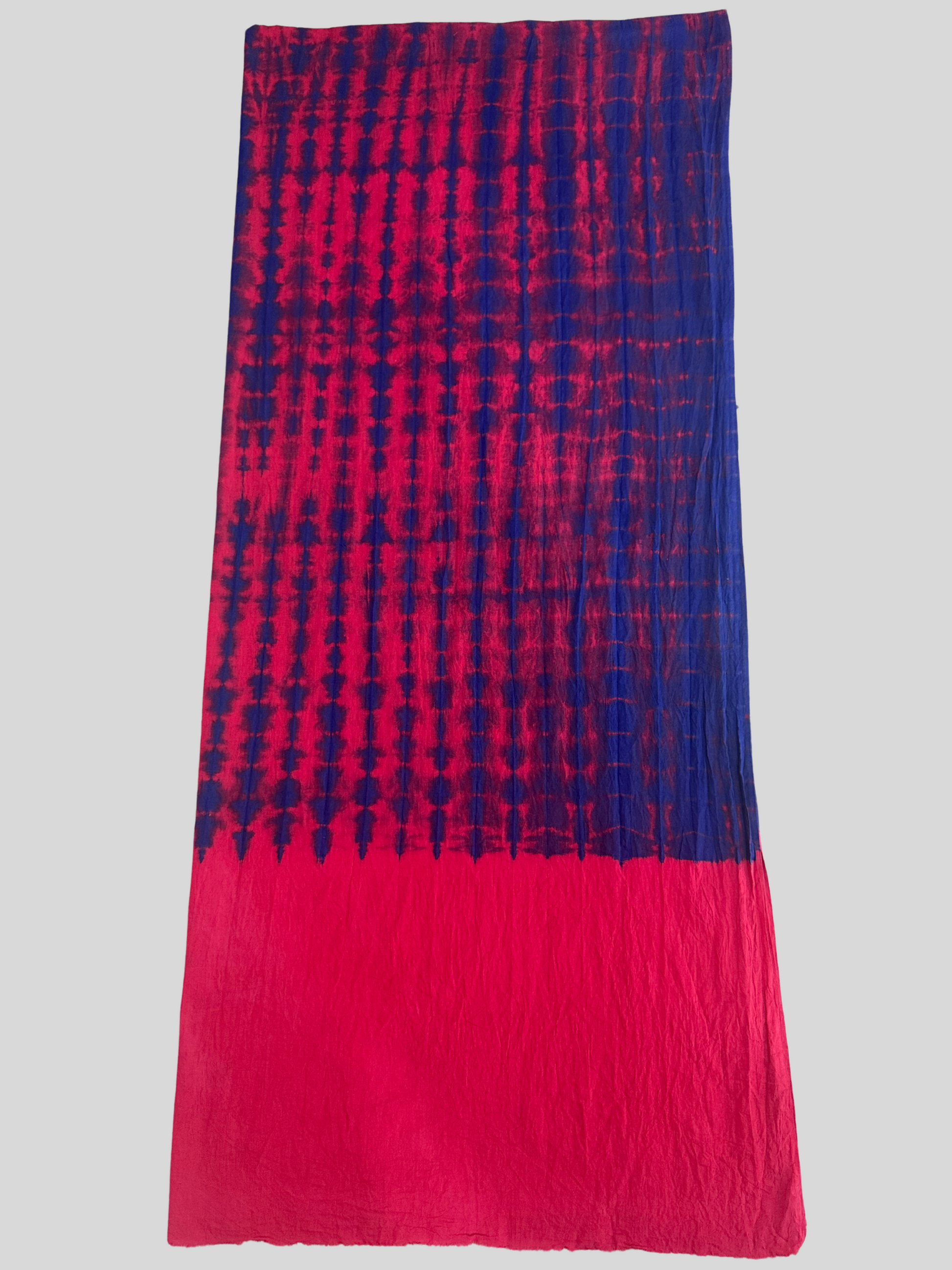 Cotton Tie and Dye Unstitched Dress Material Set with Tassels