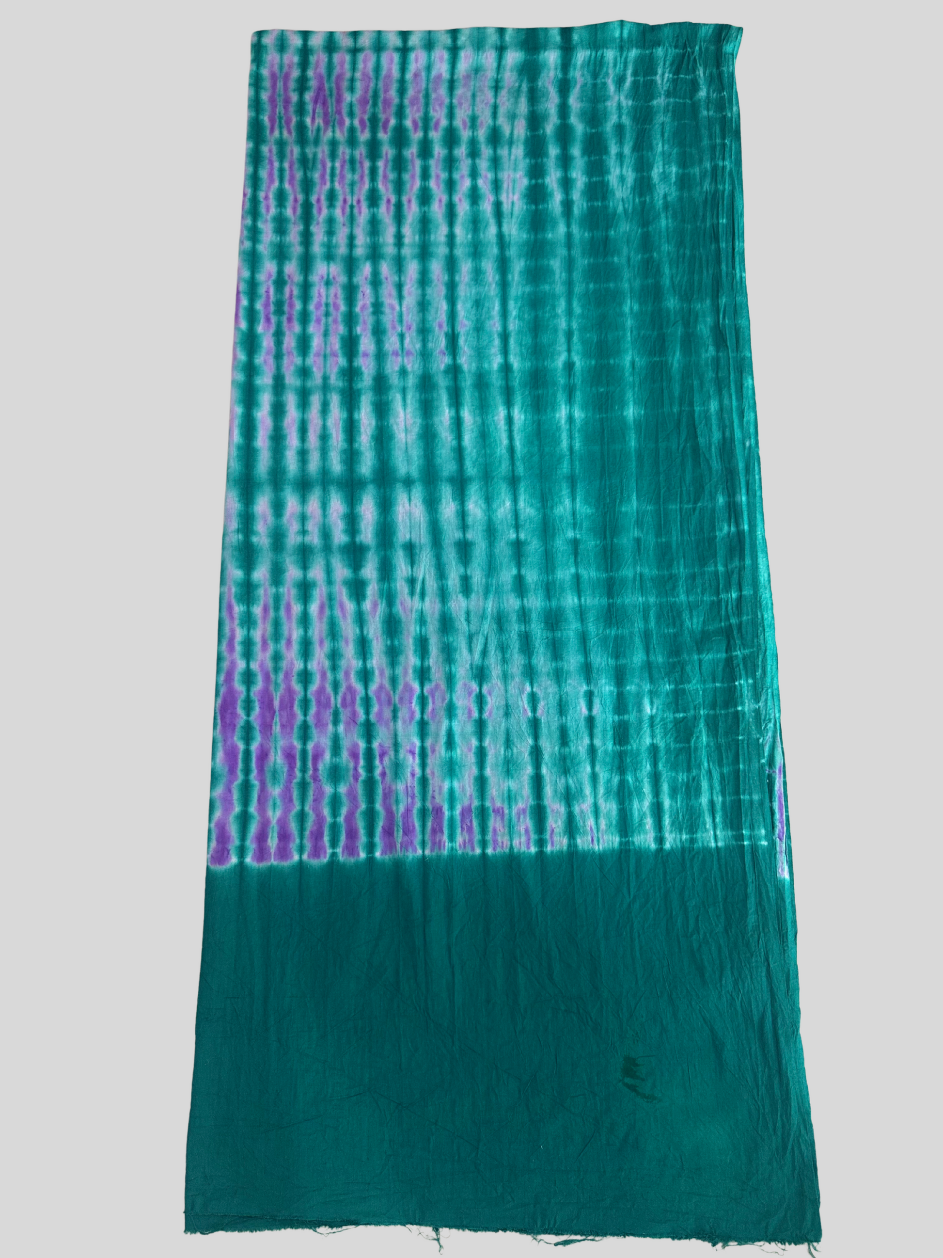 Cotton Tie and Dye Unstitched Dress Material Set with Tassels