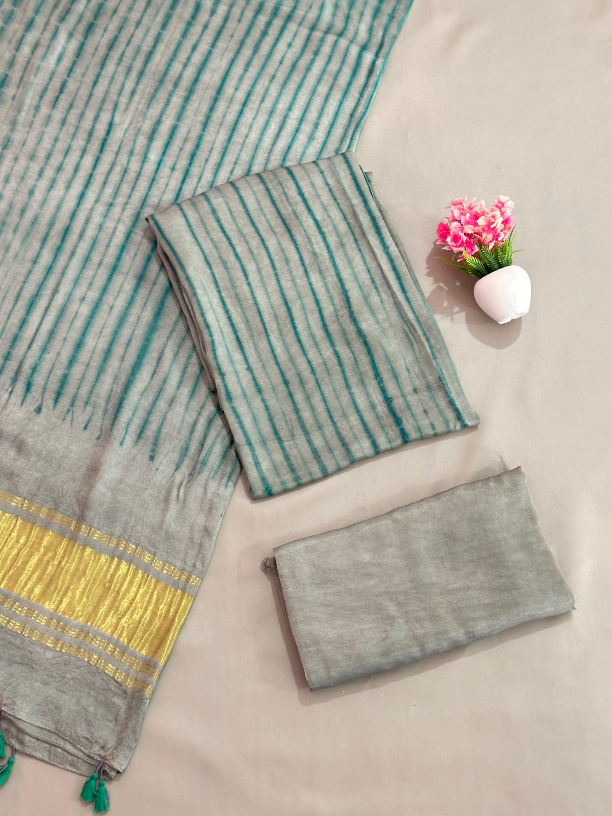 Gulnaar” Modal Silk Tie-Dye Suit Set