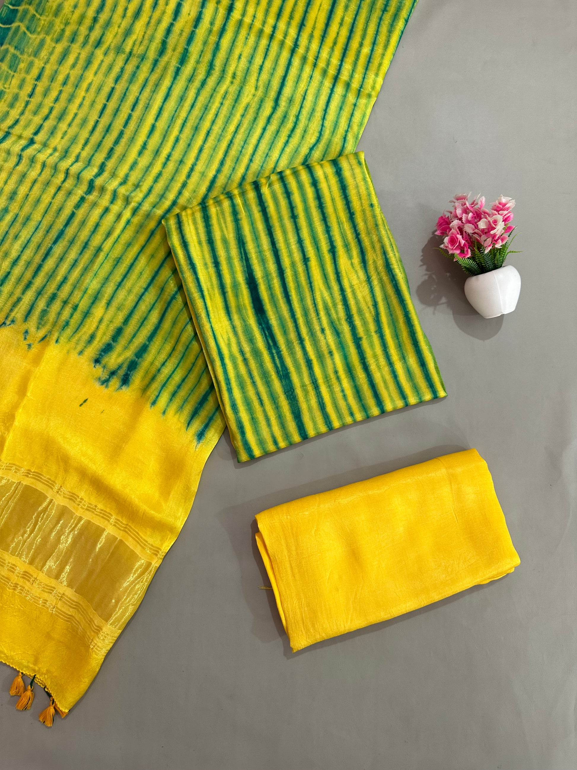 Gulnaar” Modal Silk Tie-Dye Suit Set