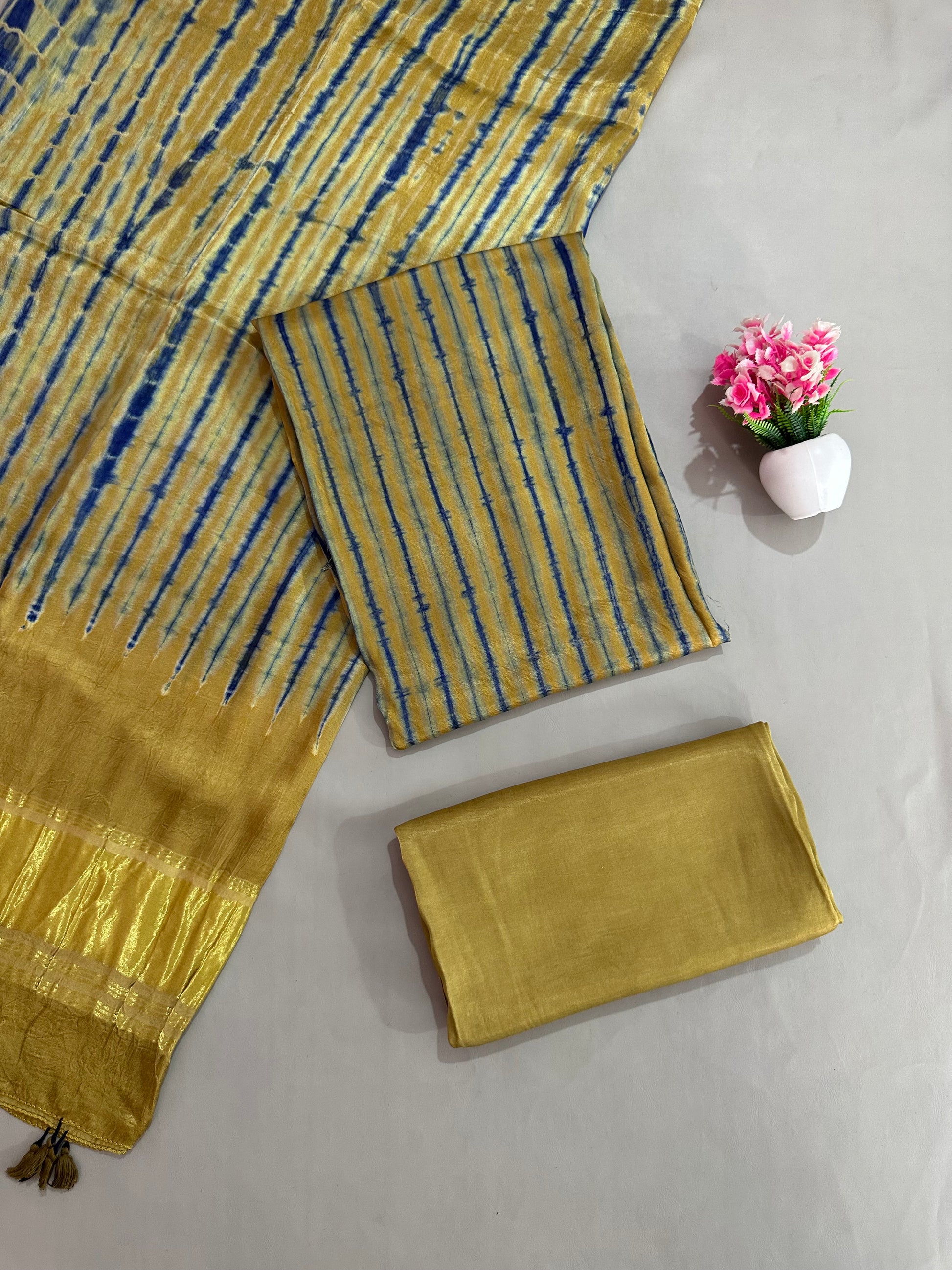 Gulnaar” Modal Silk Tie-Dye Suit Set